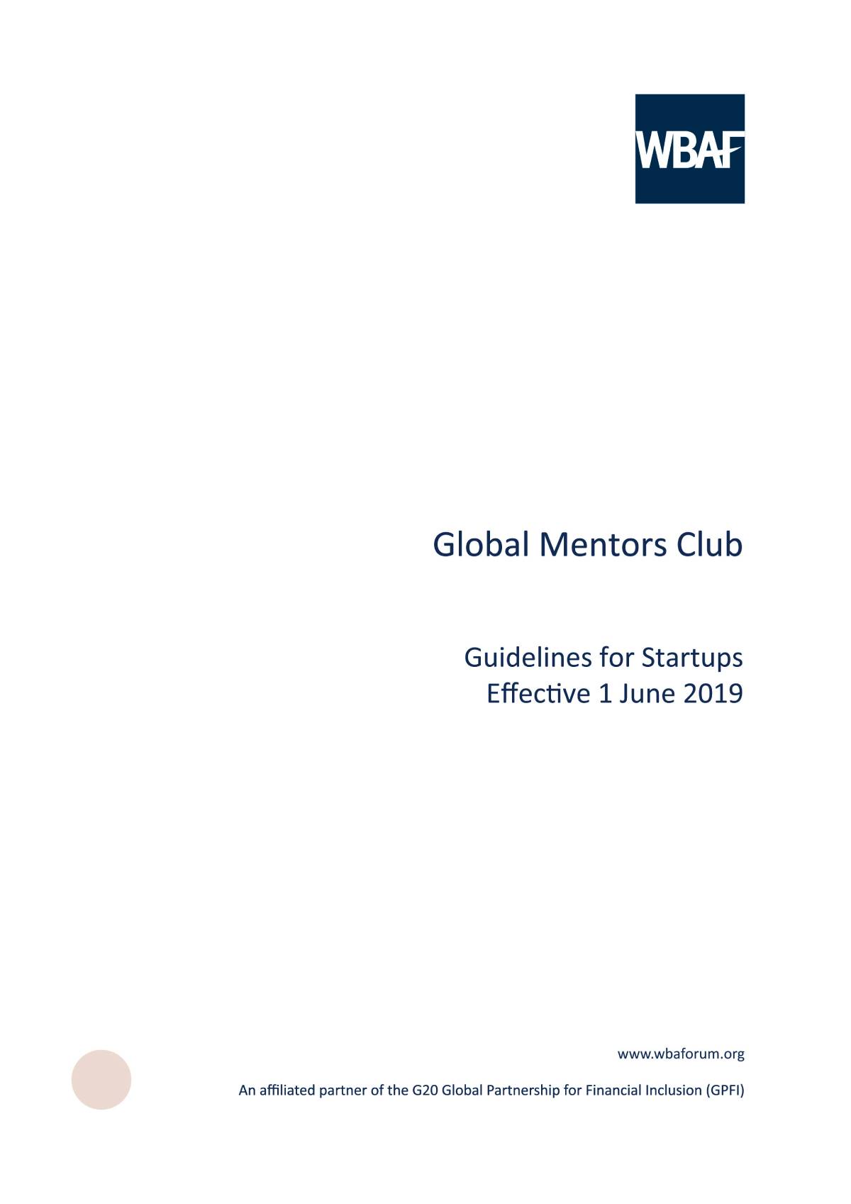 Global Mentor Club - Guidelines for Startups